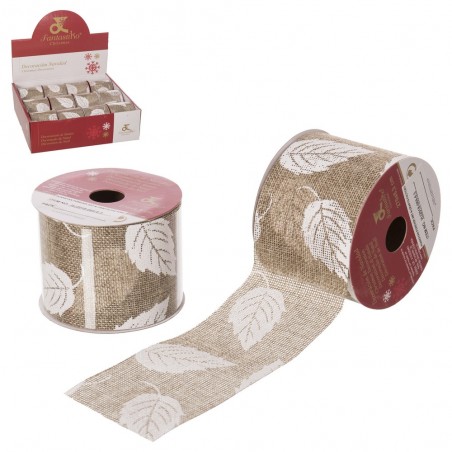 Bobina Nastro Foglie Juta Naturale 270 X 6,30 Cm