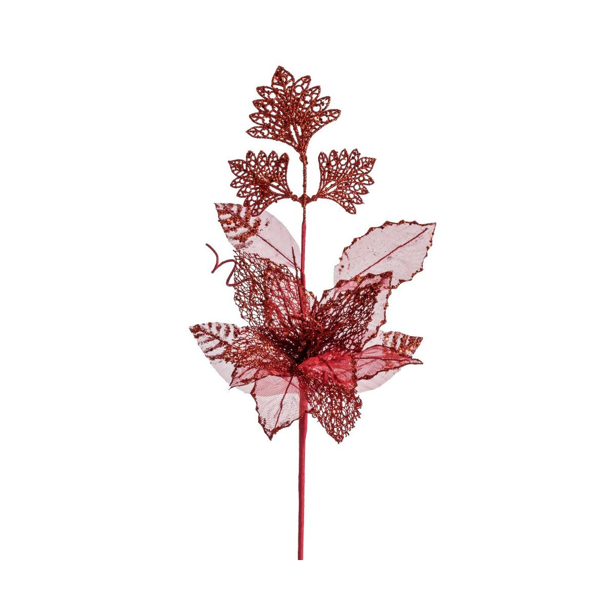 Bouquet poinsettia tessuto rosso