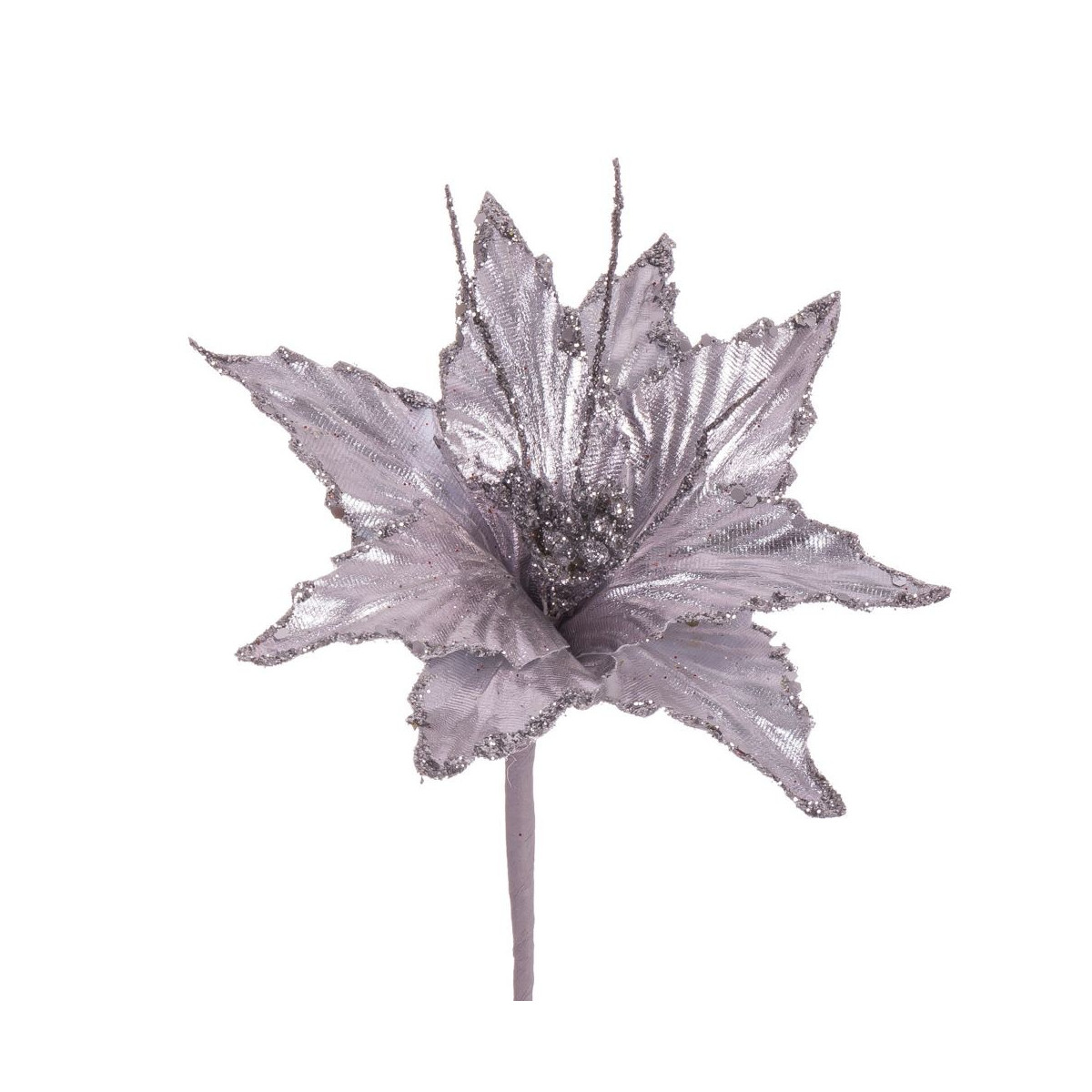 Poinsettia tessuto argento