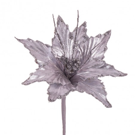 Poinsettia tessuto argento