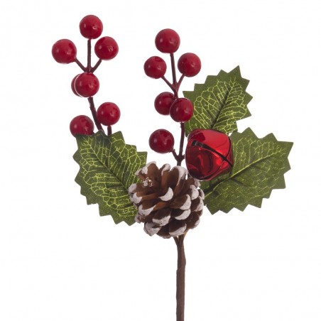 Piccone di agrifoglio con ananas rosso 22 cm