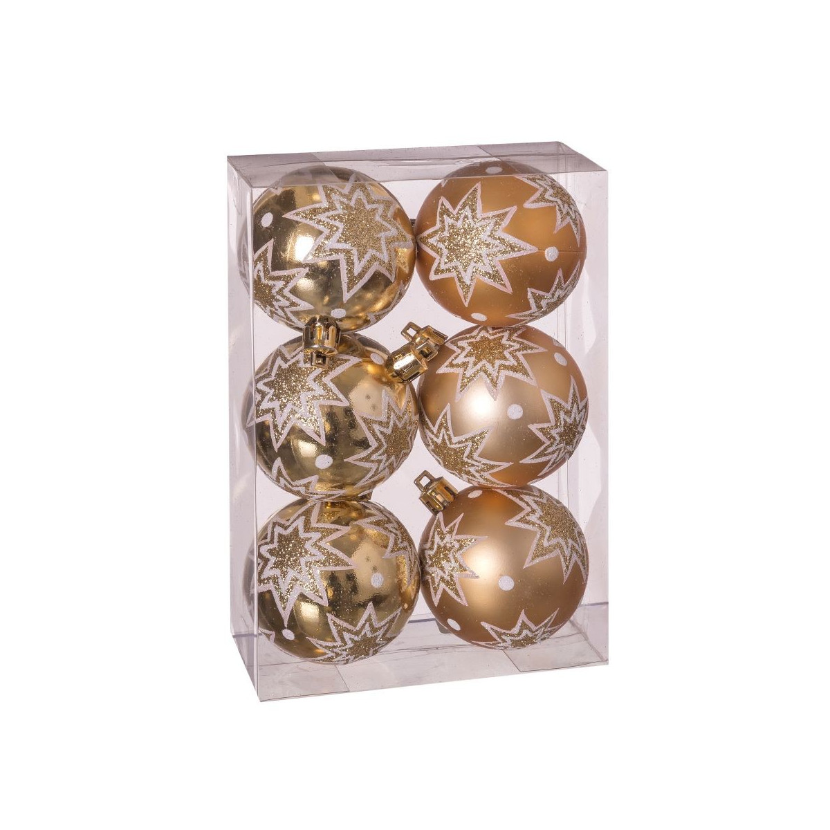 S 6 palline a stella dorate 11 50 x 6 x 18 cm