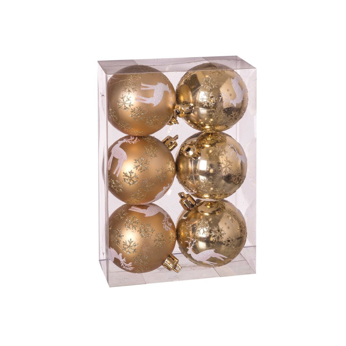 S 6 palle cervo oro 6 x 6 x 6 cm