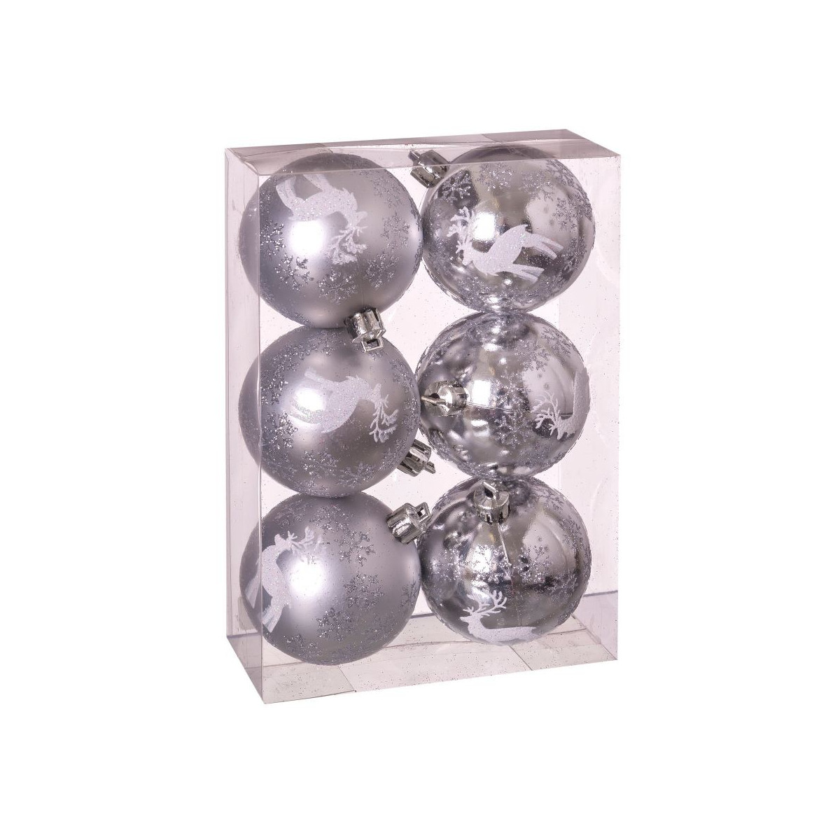 S 6 palle cervi argento 6 x 6 x 6 cm