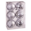 S 6 palline stella argento 8 x 8 x 8 cm