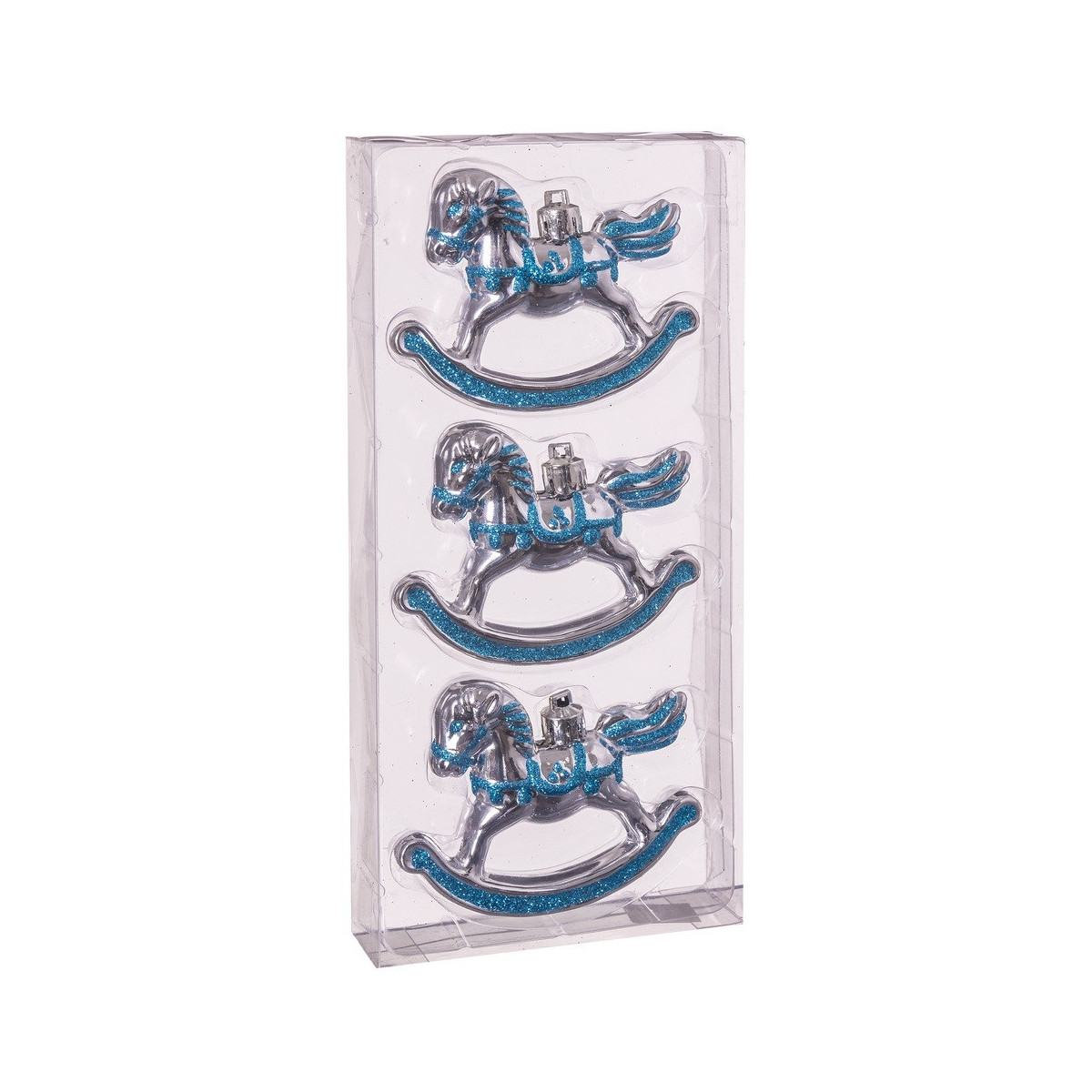 S 3 cavallo a dondolo argento 12 x 3 x 3 cm