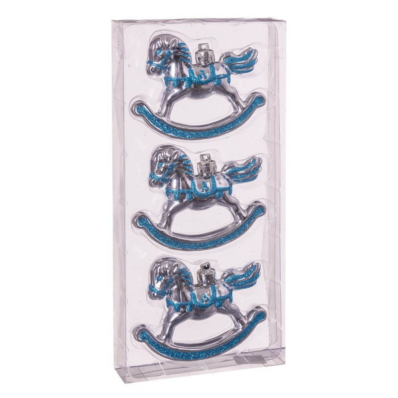S 3 cavallo a dondolo argento 12 x 3 x 3 cm