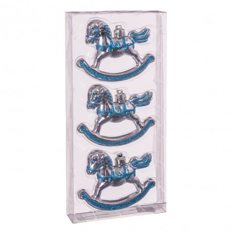 S 3 cavallo a dondolo argento 12 x 3 x 3 cm