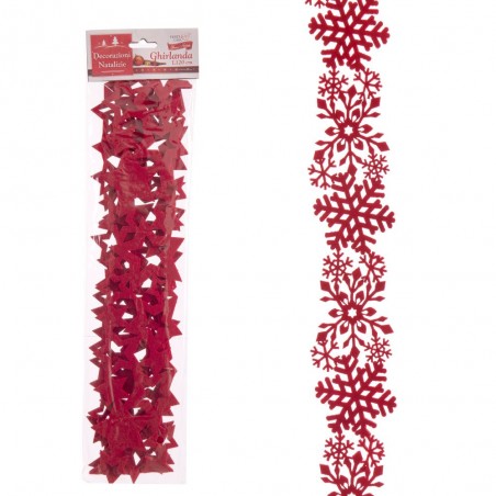 Ghirlanda feltro rosso 2 m 120 x 0,30 cm