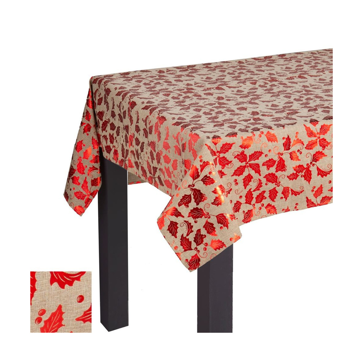 Tovaglia stampata in poliestere rossa 140 x 180 cm