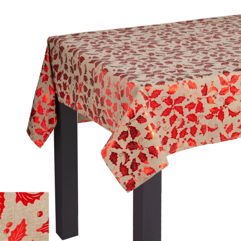 Tovaglia stampata in poliestere rossa 140 x 180 cm