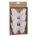 S 3 farfalla con clip bianca 12 cm