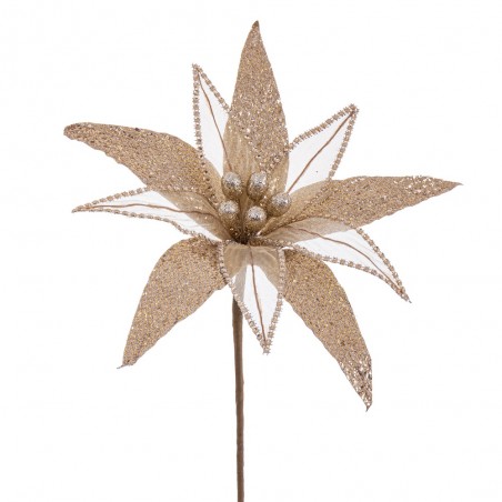 Fiore poinsettia tessuto champagne 30 x 65 cm