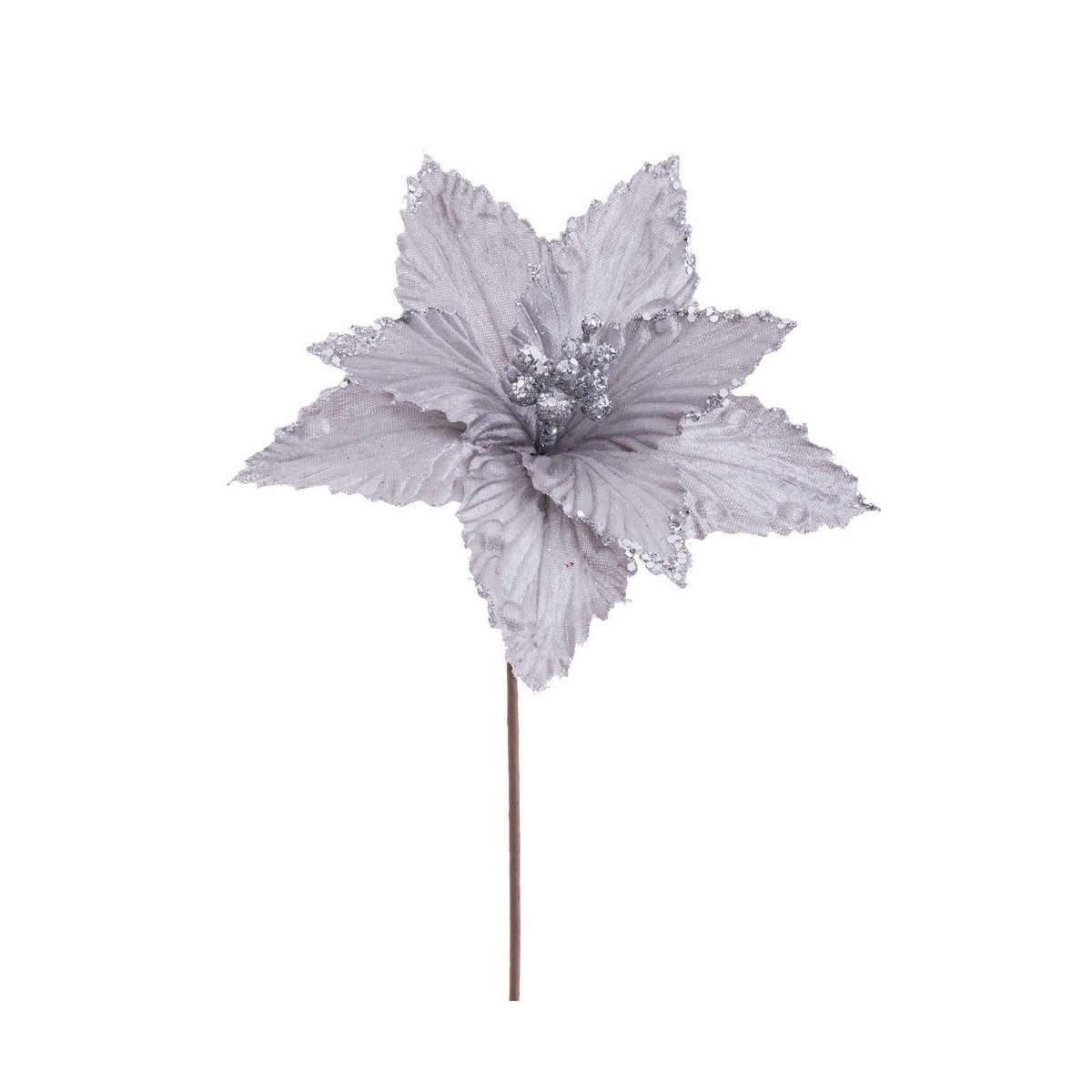 Poinsettia tessuto argento 20 x 40 cm