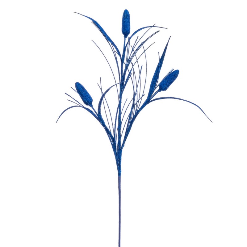 Ramo glitter plastica blu 60 cm