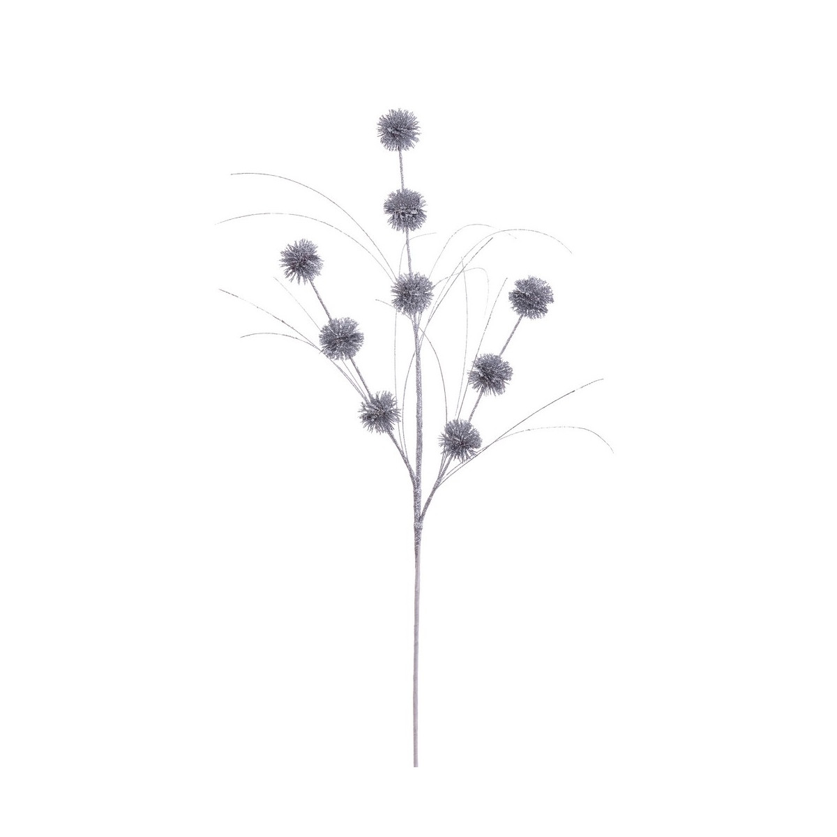 Ramo glitter plastica argento 70 cm