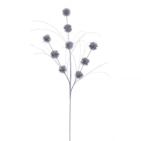 Ramo glitter plastica argento 70 cm
