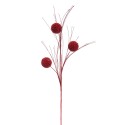 Ramo di plastica rossa glitter 80 cm