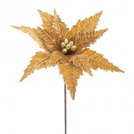 Fiore poinsettia tessuto oro 35 x 58 cm