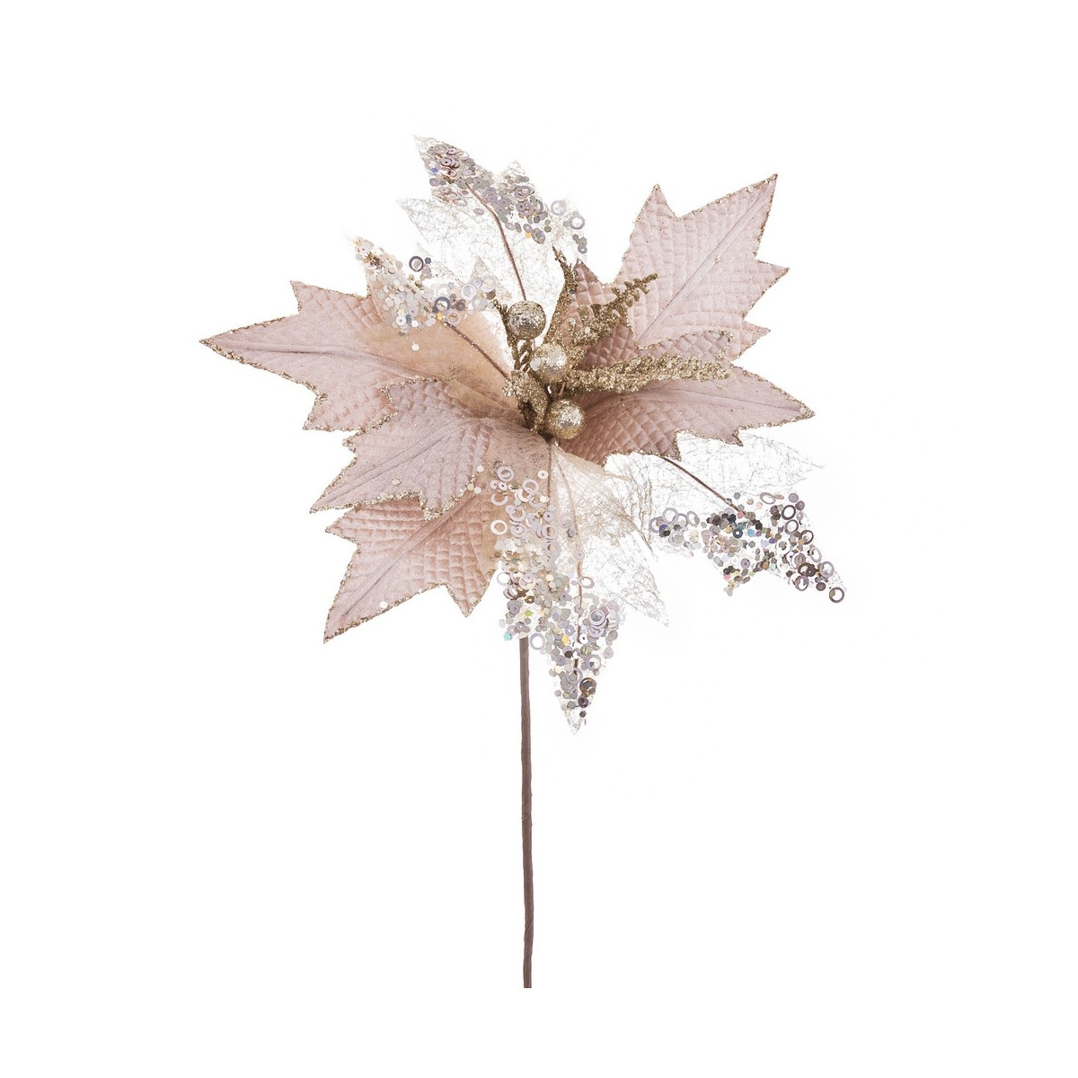 Fiore poinsettia tessuto champagne 30 x 60 cm