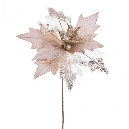 Fiore poinsettia tessuto champagne 30 x 60 cm