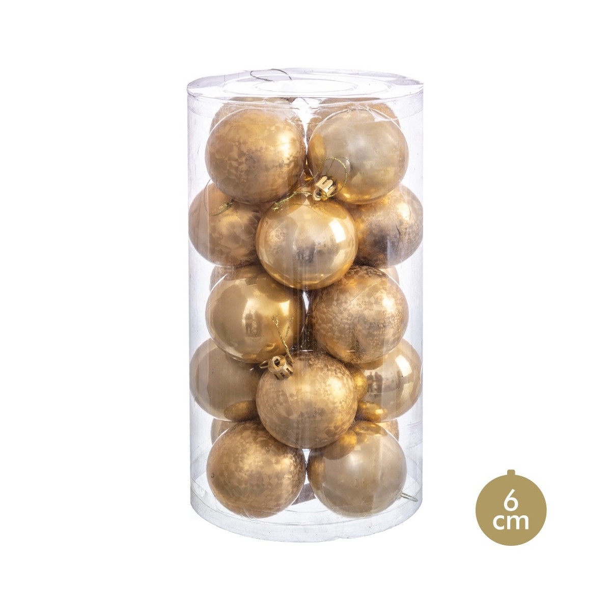 20 palline oro 6 x 6 x 6 cm