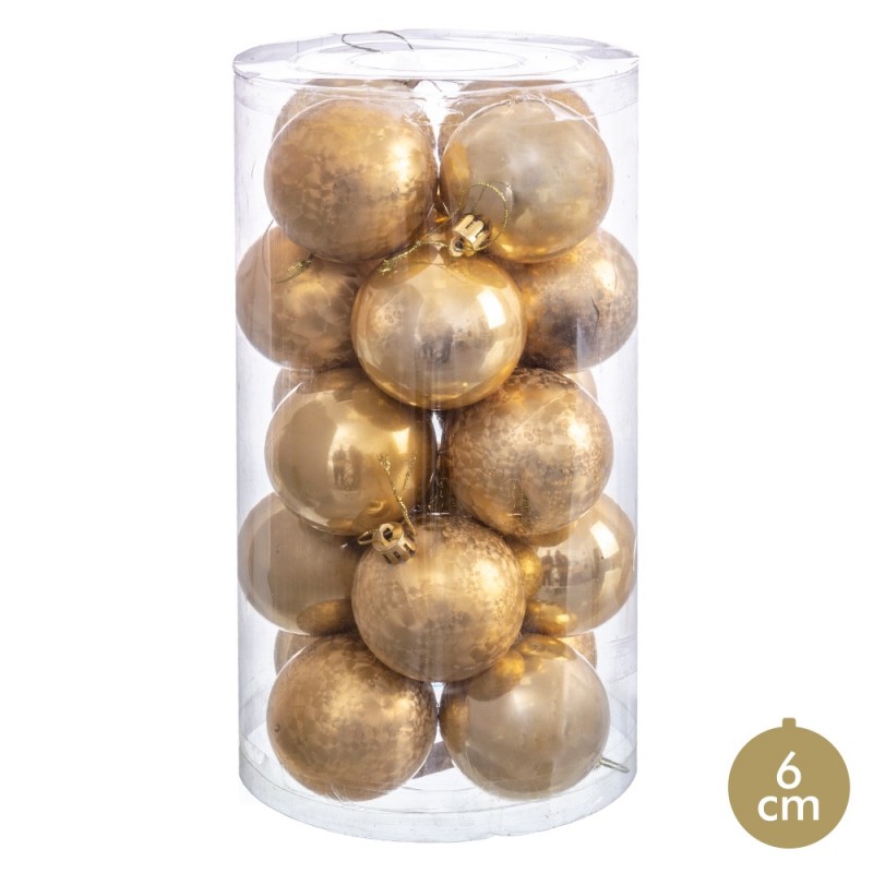 20 palline oro 6 x 6 x 6 cm
