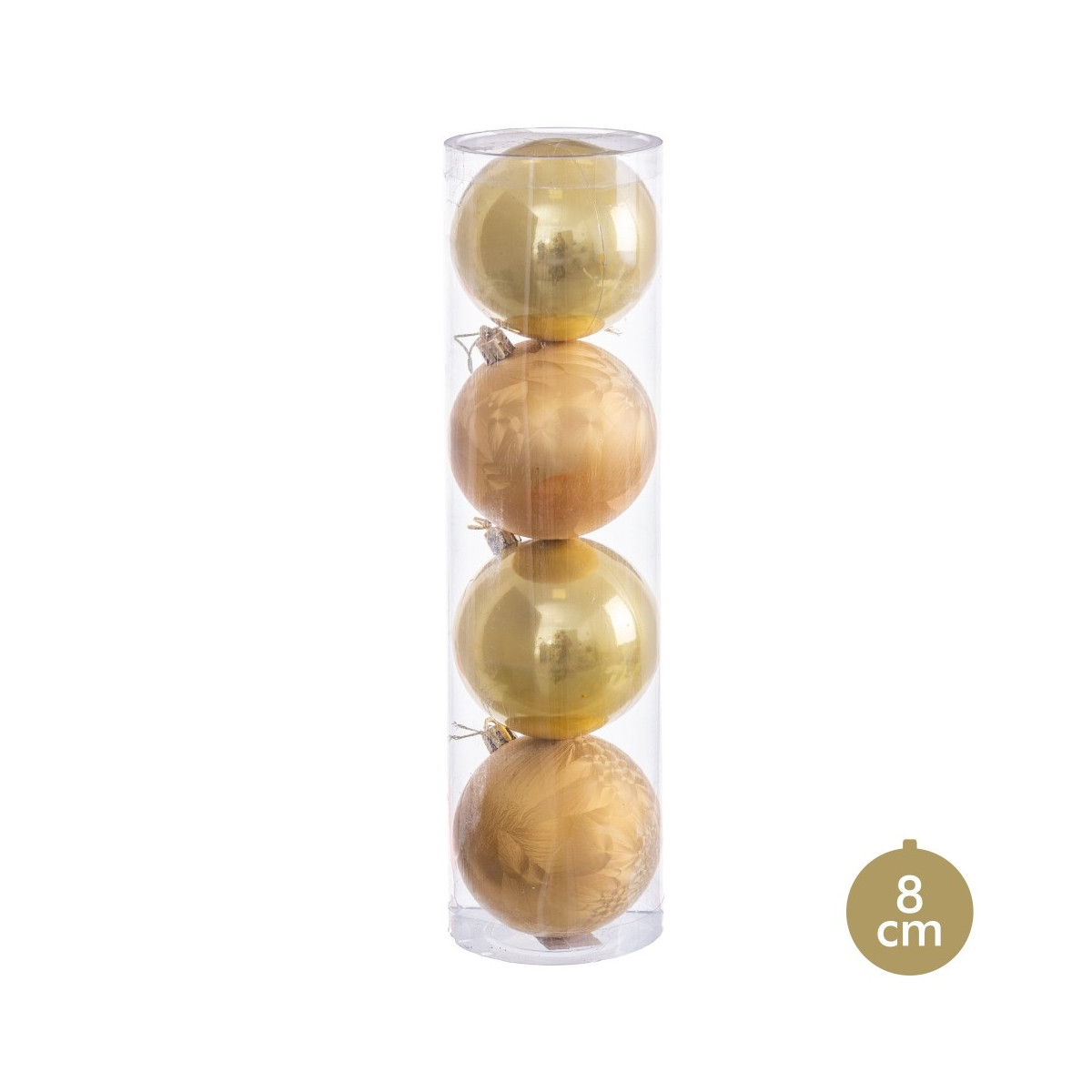 S 4 palline oro 8 x 8 x 8 cm