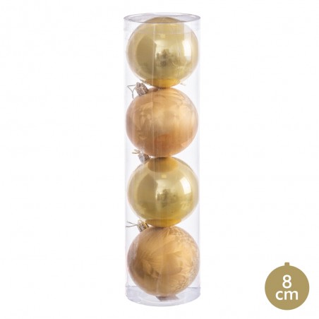 S 4 palline oro 8 x 8 x 8 cm