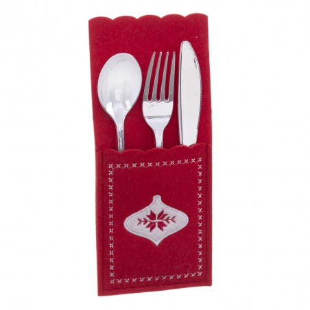 Portaposate Con Posate Rosso 23 X 10 X 0,30 Cm