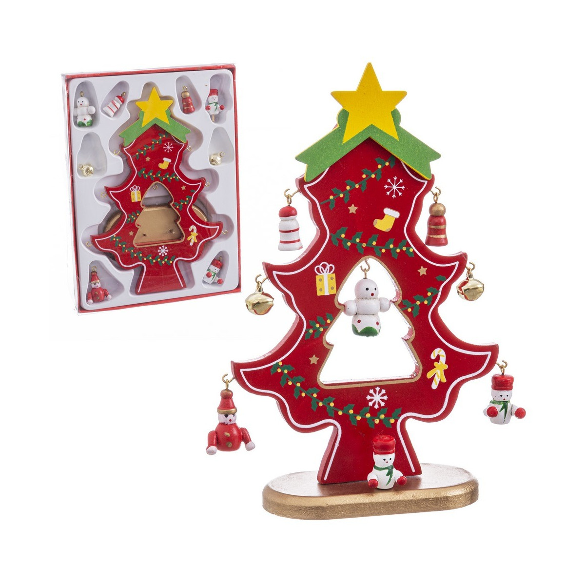 Albero con figure in legno 19 x 14 x 2 cm