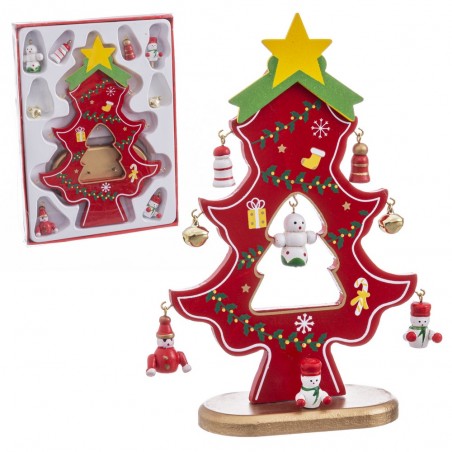 Albero con figure in legno 19 x 14 x 2 cm