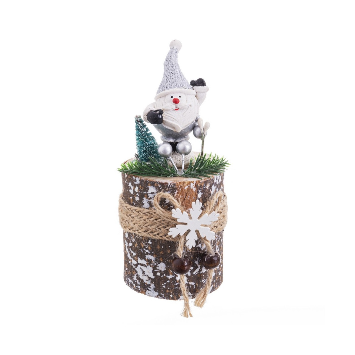 Tronco babbo natale legno 5 x 5 x 12 cm