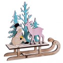 Slitta pupazzo neve legno 19,50 x 5,50 x 18,50 cm
