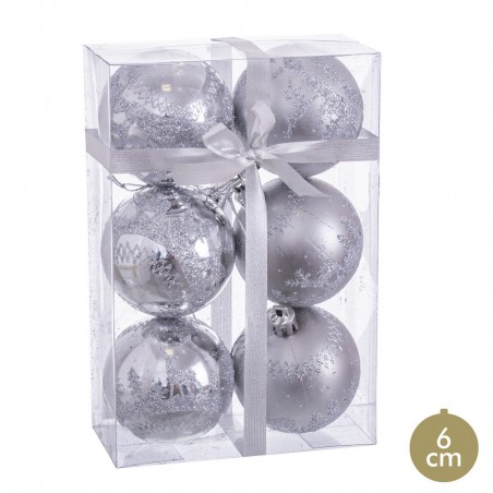 S 6 palle cervo argento 6 x 6 x 6 cm
