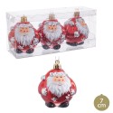S 3 palline di babbo natale rosse 7 x 7 x 7 cm