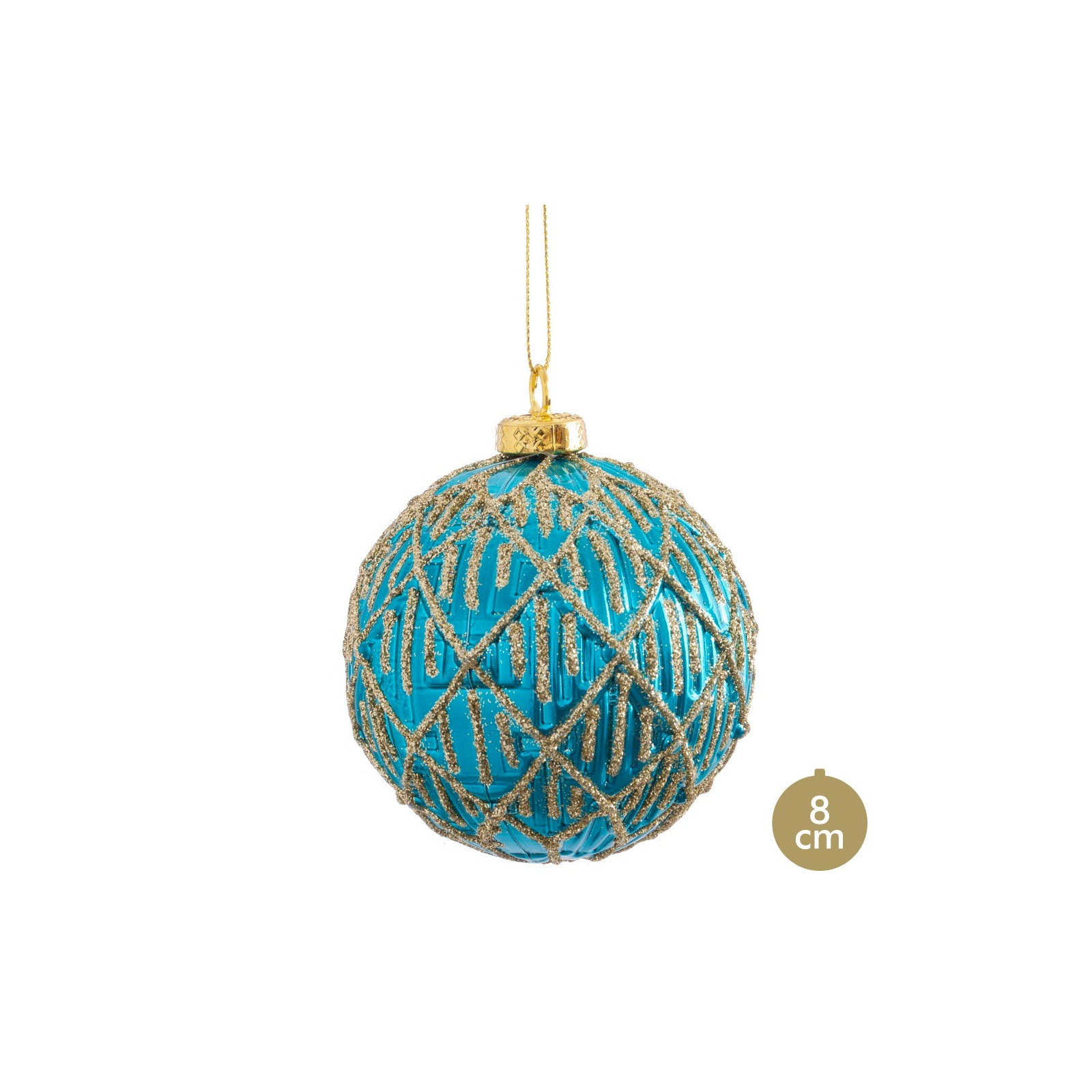 Sfera decorata turchese 8 x 8 x 8 cm