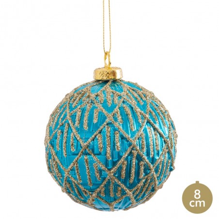 Sfera decorata turchese 8 x 8 x 8 cm