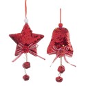 Decorazione in foam con paillettes rosse 2 m 8 x 11 cm