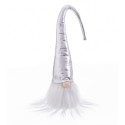 Babbo natale seduto tessuto argento 10 x 10 x 48 cm