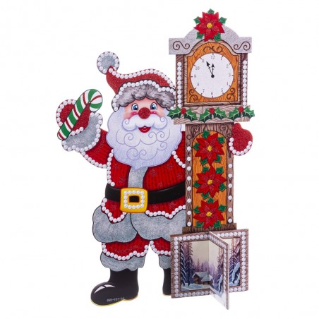 Babbo Natale con orologio in schiuma 55 x 75 cm