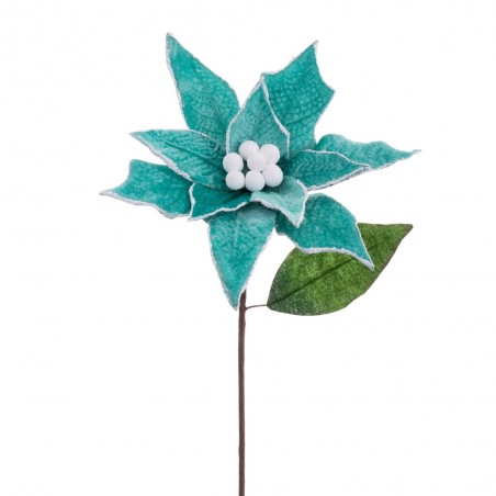 Bacchetta poinsettia tessuto turchese 22 x 34 cm