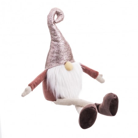 Papà Natale seduto in tessuto 40 cm
