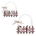 Collana 2 uccelli legno