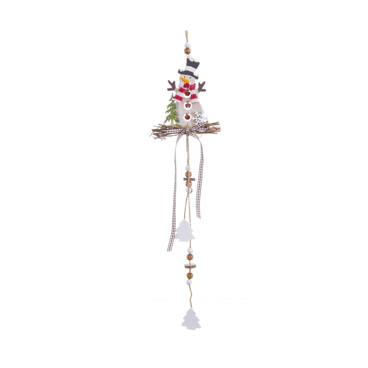 Ghirlanda pupazzo di neve legno 58 x 12 cm