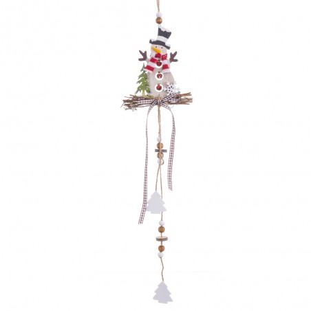 Ghirlanda pupazzo di neve legno 58 x 12 cm