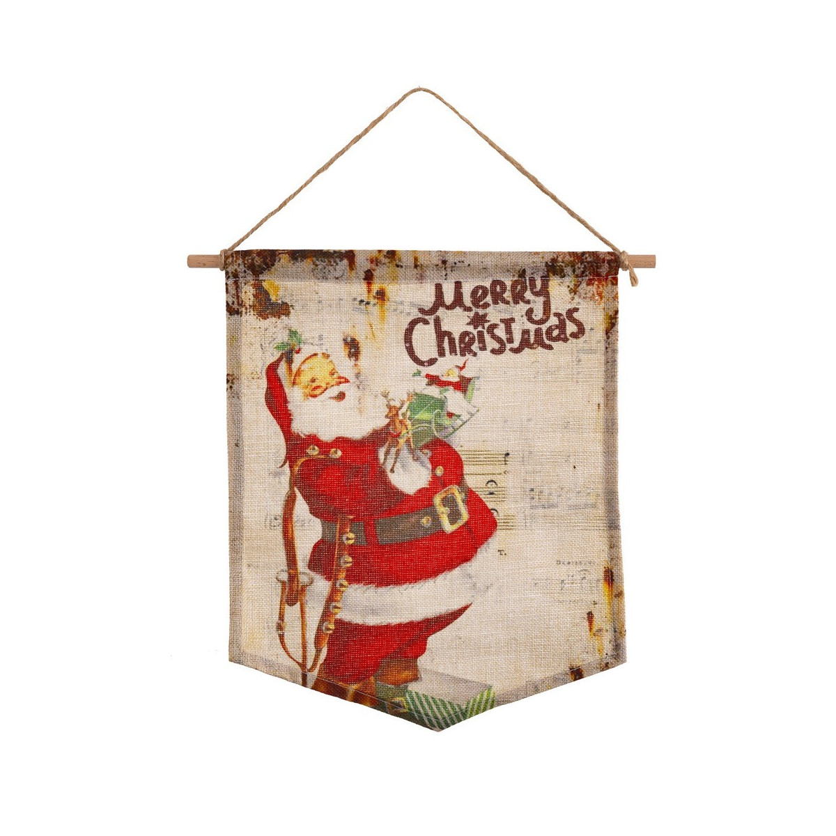 Banderina papà Natale poliestere 35 x 28 cm