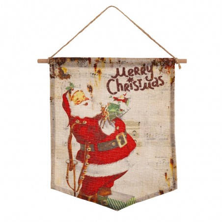 Banderina papà Natale poliestere 35 x 28 cm