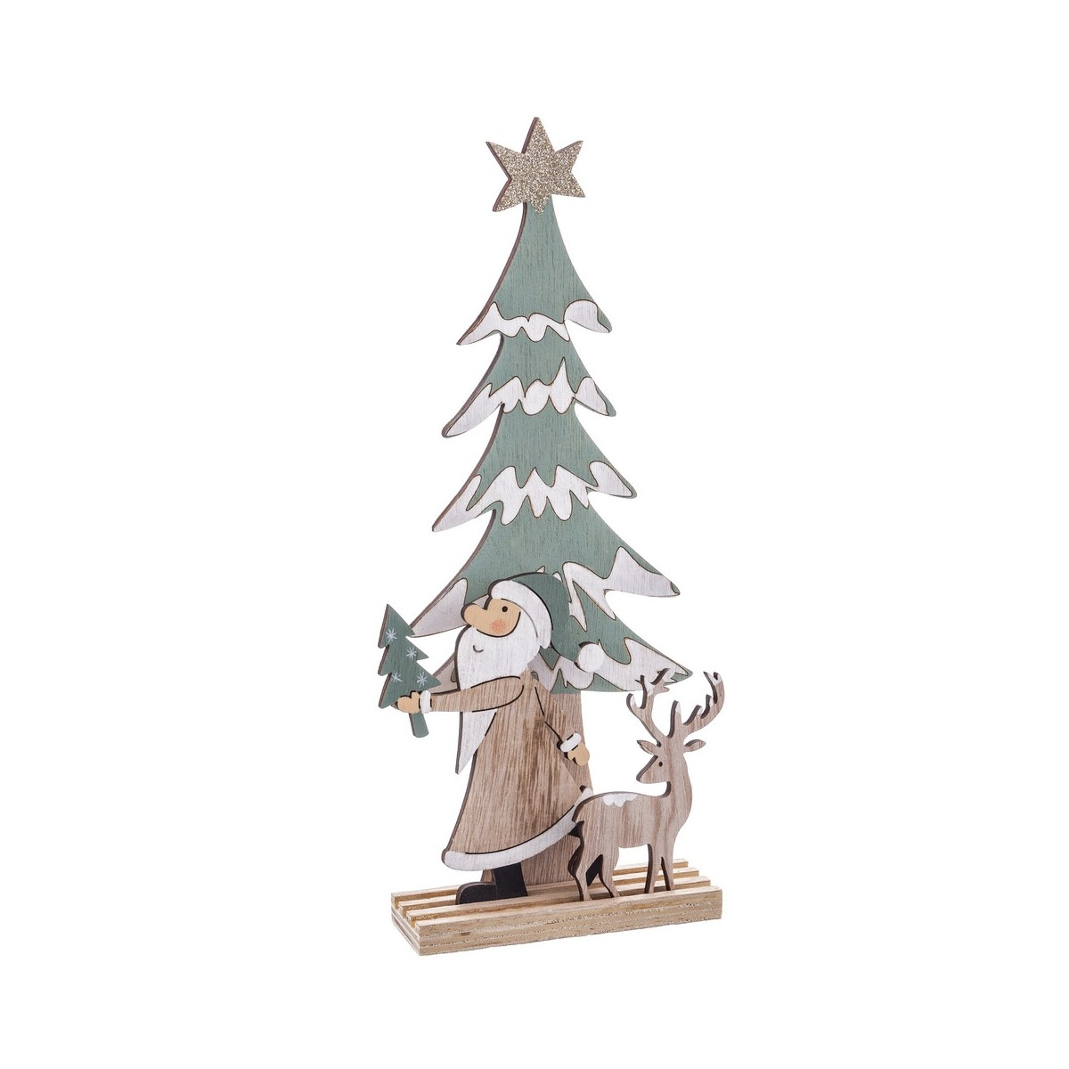 Base albero babbo natale legno 12 x 30 cm