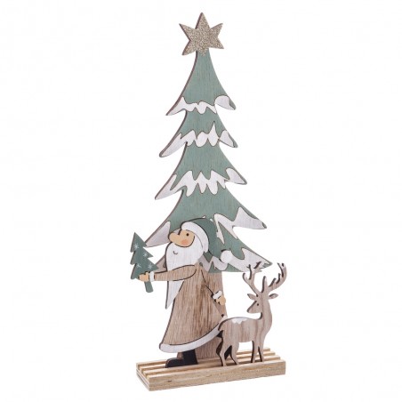 Base albero babbo natale legno 12 x 30 cm